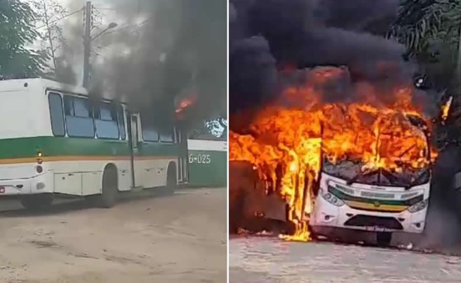 Ônibus são incendiados em Itamaraju. Suspeita é de ação criminosa após morte de suspeito